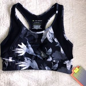 NWT Tek Gear Keyhole Back Floral Sports Bra
